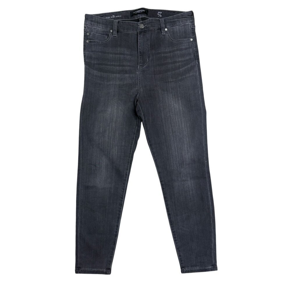 Liverpool High Rise Ankle Skinny Jeans Black Petite Size 12/31